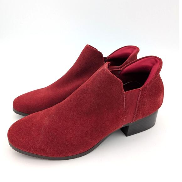 Kenneth Cole Reaction Side EZ On Block Heel Booties Red Women's Size US9.5M - Picture 1 of 12